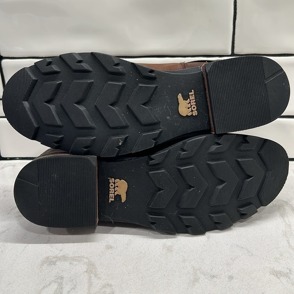 Sorel EMELIE™ III WOMEN'S WATERPROOF CHELSEA BOOTIE Tobacco Black Size 7 - Picture 13 of 16